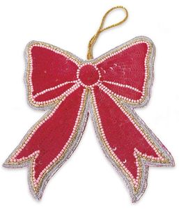 Beautiful heart design <b>pink</b> and red coloured seed <b>beaded</b> embroidery keychain and keyring and <b>bag</b> accessories from India - Product Image 6