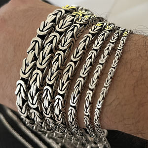 Collar y pulsera de plata con combinación de 7,5mm para hombre, joyería de Hi Hop, joyería de rey, venta al por mayor de Turquía - Product Image 6