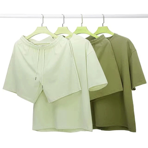 Conjunto de Camiseta y Pantalones Cortos de Poliéster de Color Sólido para Hombre, Talla Grande, Cuello en V, Ropa Casual de Verano, Tejido Transpirable - Product Image 6