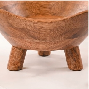 Bol en bois fait main, design minimaliste, bois non traité, artisanat pour servir les aliments, décoration intérieure - Product Image 3