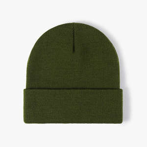 หมวกบีนนี่ถักอะคริลิคสีพื้นย้อมสีล้วนสำหรับฤดูหนาวโลโก้ตามสั่ง - Product Image 3