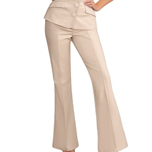 2025 nouvelle mode femmes bureau dame taille haute pantalon droit long décontracté Flare pantalon pour les femmes - Product Image 1