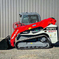 Kostenloser Versand Takeuchi TL12v2 Kompaktlader mit Raupenantrieb Hochleistungs-Dieselmotor Rote Farbe Zum Verkauf