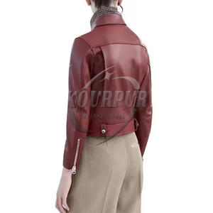 แจ็กเก็ตหนังแกะสำหรับเด็กผู้หญิงแบบปักลายสีล้วนสำหรับตกแต่งโลโก้มีให้เลือกหลายสี - Product Image 4