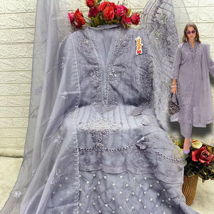 Haut en organza brodé de qualité supérieure bas Santoon terne lourd Shalwar Kameez robe de mariée indienne pakistanaise pour adultes Dupatta intérieur - Product Image 1
