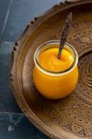 Premium kwaliteit HP Valia Totapuri mangopulp, natuurlijk vers verwerkt, warmtebehandeld, 14-16 Brix, aseptisch fruitpuree, 99,99% puur.
