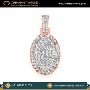 Collar de Plata 925 Chapado en Oro con Diamantes Cultivados en Laboratorio, Colgantes Finos de Moda, Forma Ovalada, Joyería Brillante para Mujer - Product Image 3