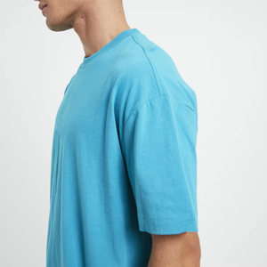 เสื้อยืดโอเวอร์ไซส์ถักนิตติ้งสำหรับผู้ชาย ทรงหลวม ไหล่ตก สกรีนโลโก้ได้ สไตล์สตรีท ผ้าฝ้าย 100% ระบายอากาศได้ดี - Product Image 6
