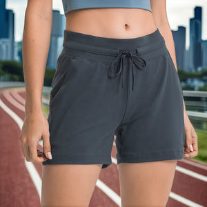 Femmes décontracté Sport Yoga course Shorts élastique cordon coupe ample bouton décoration en gros avec des fleurs à motifs - Product Image 3