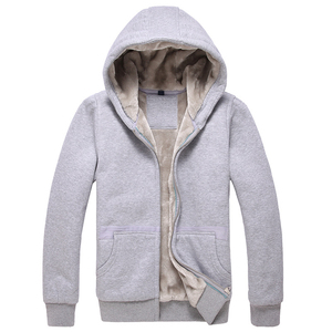 Sudadera con capucha térmica de otoño para hombre de alta calidad, forro polar de Sherpa de piel sintética, estilo callejero frontal, producto personalizado al por mayor - Product Image 5