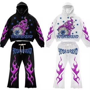 Unisex Casual Tracksuit Hoodie and <b>Trousers</b> Set Modern Streetwear Style Unisex Gym Tracksuit Two Piece Activewear Set Training - Product Image 4