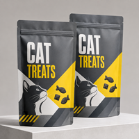 Sachets Doypack personnalisables en Mylar pour aliments pour animaux de compagnie, qualité alimentaire, résistants à l'humidité et aux odeurs, refermables, pour friandises pour chats