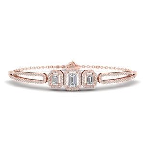 REYES Personalized 14K 18K <b>Solid</b> <b>Gold</b> Emerald Cut 1.36 Carat Moissanite Tennis Bracelets For Women Handmade Gift Jewelry - Product Image 1