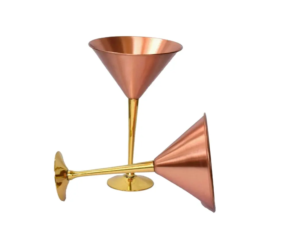 Top Quality Brass and Copper Hammered Pure Copper Wine Glass with Shiny Polish Joint Less Wholesale Product for Restaurant