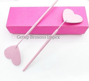 Haute qualité coeur Design miroir rose clair revêtement en poudre Extension de cils japonais en acier inoxydable Logo personnalisé outils de beauté - Product Image 3