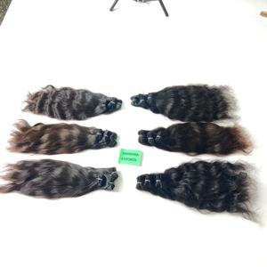 ผมต่อแบบลอนยาวสองด้านทำจากผมธรรมชาติสีดำบริสุทธิ์แบบ100% ผมคนอินเดียไม่หลุดจากเครื่องจักร - Product Image 5