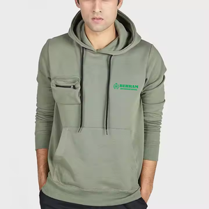 Sweat-shirts à capuche basiques vierges personnalisables avec logo frontal, unisexe, coupe classique, 100 % coton molletonné/éponge française, séchage rapide - Product Image 2