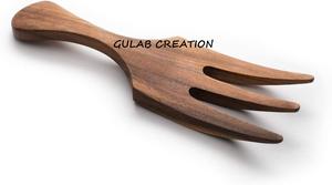 Ensemble de cuillères à salade en bois d'acacia massif personnalisé Ustensiles de cuisine pour le service pour les acheteurs d'aliments commerciaux - Product Image 4