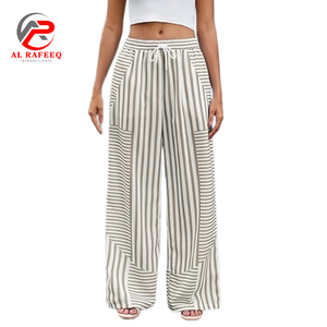 Pantalon formel pour femme, couleur blanche, imprimé, fermeture éclair, devant plat, taille haute, longueur totale, en spandex/polyester - Product Image 5