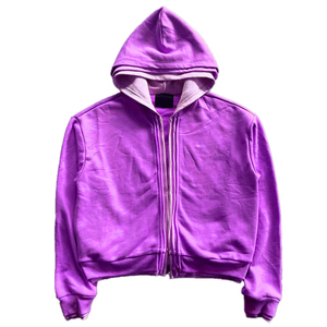 Sudadera con capucha personalizada de varias capas con cremallera, de algodón grueso y forro polar, corte regular, transpirable, para invierno, para hombre, con bolsillo triple con cremallera, de alta calidad. - Product Image 1