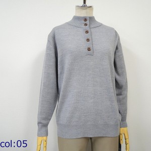 Online High-Neck Premium Wool Sweater for Ladies Branded Custom Light <b>Weight</b> Knitted Casual Button Decoration for Bulk Orders - Product Image 4