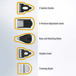 ชุดอุปกรณ์กรูมมิ่งไร้สาย/ชาร์จไฟได้สำหรับผู้ชาย ออลอินวัน พกพาสะดวก ใช้พลังงานจาก USB ชุด 6 ชิ้น สำหรับตัดแต่งขนบนใบหน้า จมูก และหู - Product Image 4