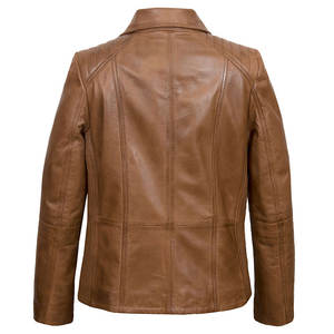 Wholesale Custom Zip up Motorcycle <b>Women's</b> <b>Leather</b> <b>Jacket</b> Coats <b>Leather</b> <b>Jacket</b> <b>Women</b> <b>Brown</b> <b>Leather</b> <b>Jackets</b> <b>for</b> <b>Women's</b> - Product Image 3