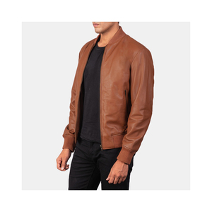 Chaqueta de cuero original casual para hombre chaqueta de cuero clásica con cremallera chaqueta de cuero personalizada producto para la venta - Product Image 2