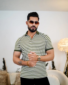 100% algodón de alta calidad para hombre de verano para Polo, camiseta de negocios antibolitas con mangas cortas a rayas para Golf - Product Image 2