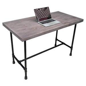 Pine Wood <b>Computer</b> <b>Desk</b> with Pipe Legs SPD68158 - Product Image 2