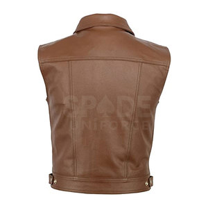 Factory Price Breathable V Neck Custom Design <b>Men</b> Leather <b>Vest</b> Solid Color Bulk Quantity <b>Men</b> Leather <b>Vest</b> - Product Image 6