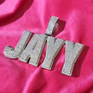 Pendentif unique et tendance, forme ronde exagérée, entièrement serti de diamants, en argent sterling, pendentif hip-hop personnalisé pour rappeur - Product Image 4