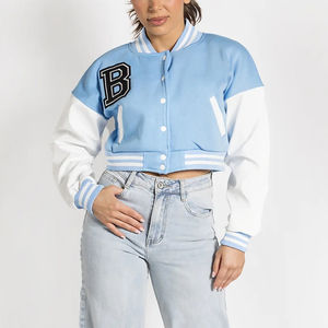 Fashionable Unique Color <b>Women</b> <b>Crop</b> Varsity <b>Jacket</b> 2025 Baseball Style <b>Women</b> <b>Crop</b> Varsity <b>Jacket</b> for Sale OEM Serviced - Product Image 3