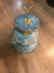 PERFECT RELATED DISPLAY HANDMADE DIY 3 Tier Round Shape <b>Fruit</b> Tray Resin Tea Tray Table Colorful Customized Size - Product Image 2