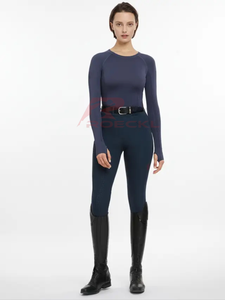Haut d'équitation personnalisé pour femmes OEM matériau léger à séchage rapide avancé coupe ergonomique mouvement flexible entraînement équestre élégant - Product Image 6
