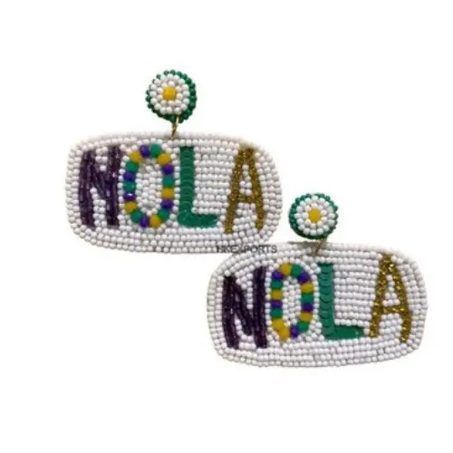 Nola Mardi Gras Beaded Earrings - A Sparkling New Orleans Tradition - Perfect for Any Mardi Gras Celebration