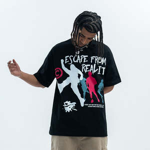 T-shirt personnalisé unisexe Heavyweight Boxy Acid Wash Fading Graphic T-Shirt Vintage High Street Hip Hop Cotton Oversized Design for Men - Product Image 3