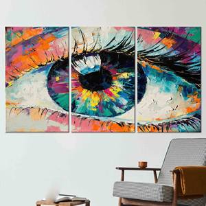 Art sur toile moderne : Impression Pop Art vibrante pour décoration contemporaine, LOT DE 3 TOILES - Product Image 1