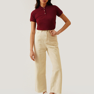 Chemises pour femmes en tricot durable 100% coton respirant à séchage rapide, style décontracté, col propre - Product Image 6