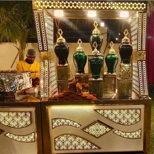 Brown & White Ply & Wooden Midst Catering Buffet Counter Premium Durable Display Table King - Product Image 1