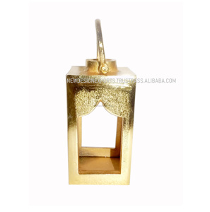 Décoration de maison de lanterne en métal en aluminium de finition d'or pour des occasions de Noël - Product Image 1