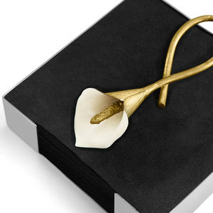 Luxe fabriqué à la main Calla Lily porte-serviettes plaqué or accessoires de Table élégant décor à la maison cadeau de mariage Art ornement - Product Image 2