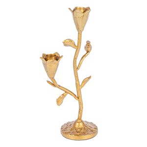 Portavelas de metal votivo compacto con patrón de encaje adornado que produce una iluminación delicada perfecta para mesitas de noche o baños - Product Image 3
