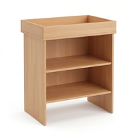 Table de chevet moderne en bois grainé avec étagère ouverte, meuble de rangement pour appartement, chambre, hôtel, école