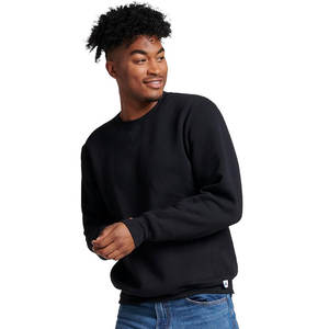 Sudadera de Felpa de Algodón Peinado Negro, Suave, Clásica, de Corte Holgado, Cuello Redondo, Ligera - Product Image 2