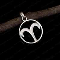 925 argent Sterling signe du zodiaque bélier lunette vierge pendentif pour insérer résine lait maternel et cendres travail cadeaux pour les amoureux de l'astrologie