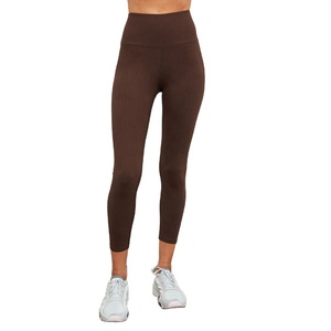 กางเกงโยคะเอวสูงสำหรับผู้หญิงกางเกงเลกกิ้งผ้าคอตตอนรัดรูปแนบเนื้อคอวีลึกสำหรับใส่เล่นฟิตเนส - Product Image 3