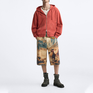 Sweat-shirt à capuche court pour homme grande taille, en molleton de coton 370 g/m², imprimé personnalisé, logo personnalisé, sweat-shirt d'hiver - Product Image 6