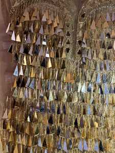 Meilleur prix luxe fait à la main 100% Polyester brodé perlé Zircon tissé maille tissu haute qualité filles exportation directe inde - Product Image 3