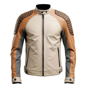 Men's Brown Genuine Sheepskin Quilted Shoulders Classy Motorbike Jackets With CE Armors Lightweight Motorcycle Jacket For Men - Product Image 1